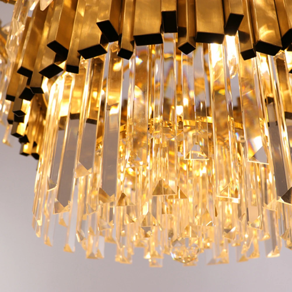 Youlaike роскошный светильник люстра для гостиной украшения дома 2 слоя хрустальный s