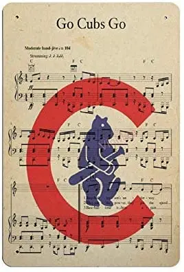 

Bit SIGNSHM Go Cubs Go Novelty Parking Retro Metal Tin Sign Plaque Poster Wall Decor Art Shabby Chic Gift Suitable 12x8 Inch