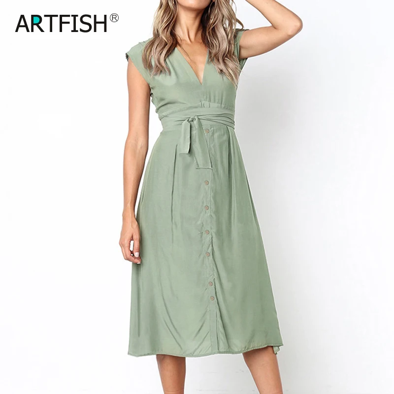 Женское офисное платье с поясом повседневное однотонное Бандажное миди в стиле