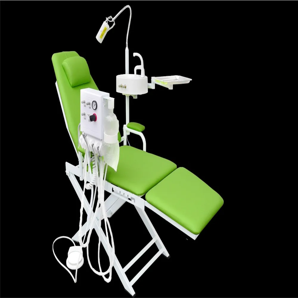 Mobile Dental Clinic Portable Folding Chair With LED light Turbine system Water System Supply Tray Dental Unit