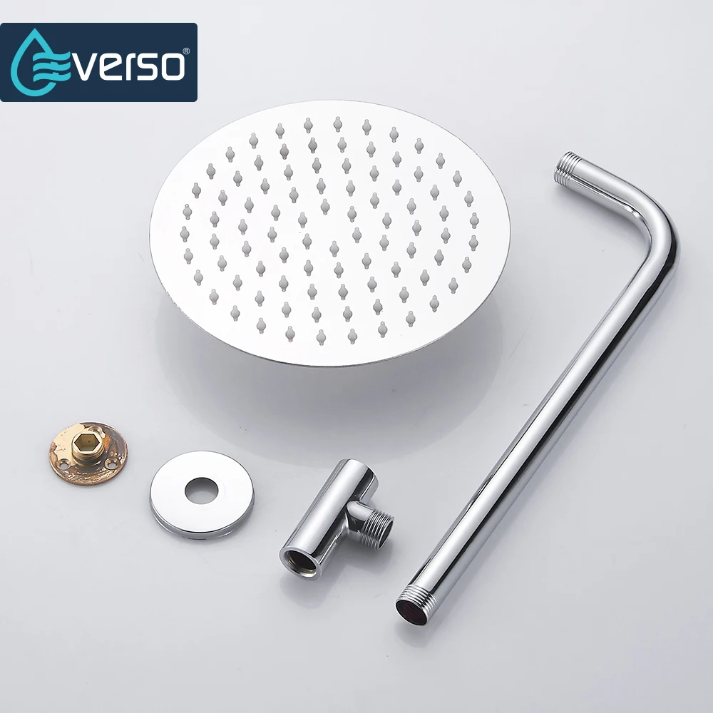 Everso 12/10/8/6/4 дюйма Нержавеющая сталь ультра-тонкий водопад Насадки для душа с осадков Насадки для душа дождь Душевая круглой формы