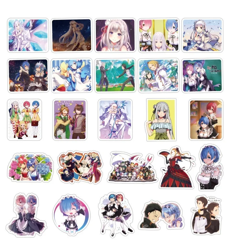 1050pcs relife in a different world from zero stickers for motorcycle phone skateboards laptop luggage bicycle anime stickers free global shipping