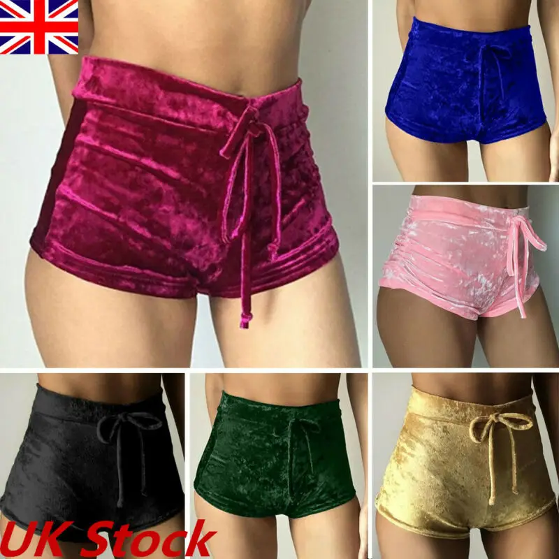 Новинка женские бархатные шорты мини высокая талия облегающие для танцев цикла