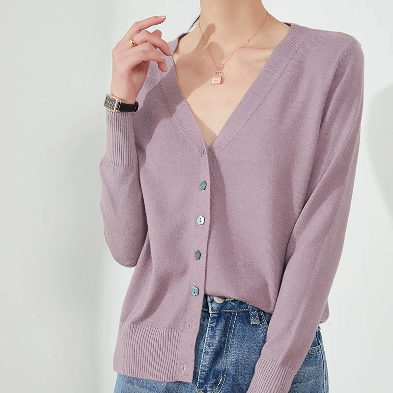 Женский кашемировый кардиган на пуговицах со звездами короткий теплый свитер с V