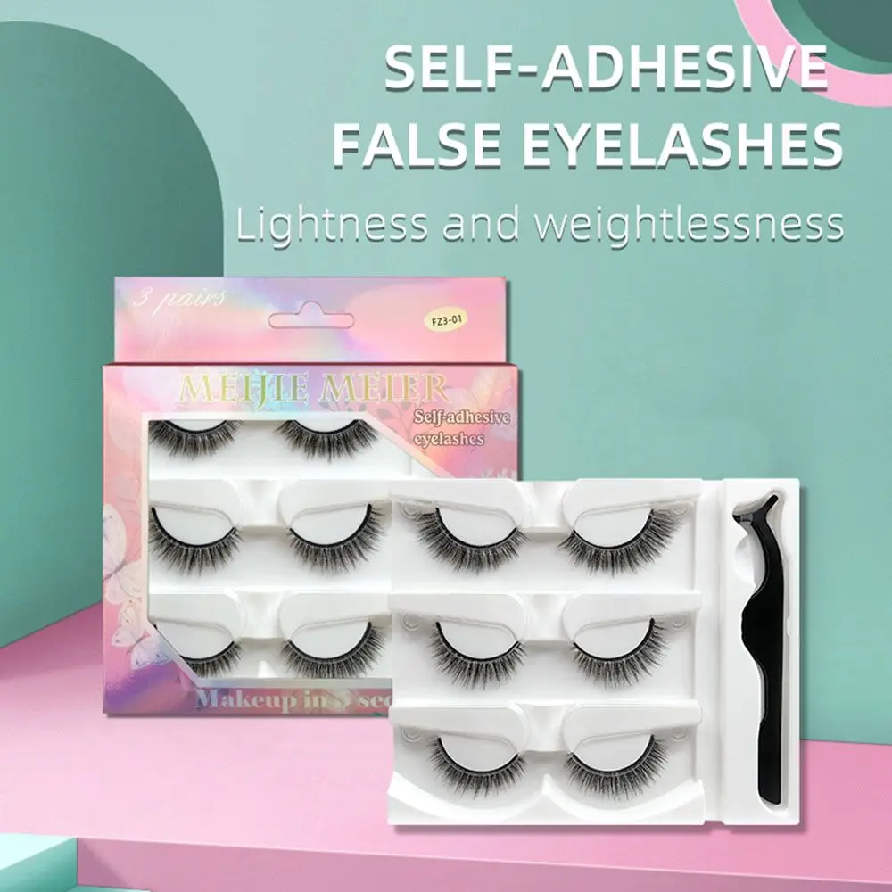 False Eyelashes Natural Mink Lashes Self-Adhesive Extension Eye Makeup Accessories Beauty Tool Fake | Красота и здоровье