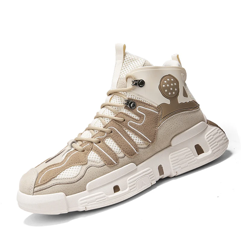 VESONAL 2020 Spring Autumn Personality High Top Sneakers Men Shoes Casual Hip Hop Rock Breathable Male Footwear comfortable | Обувь