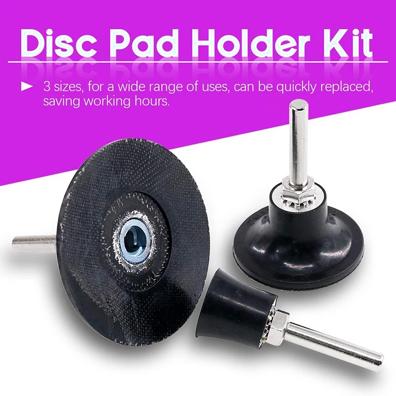 

5 Pcs Disc Pad Holder Universal Quick Replacement 1/2/3 Inches Disc Pad Holder for Polishing Round Rotating Tools