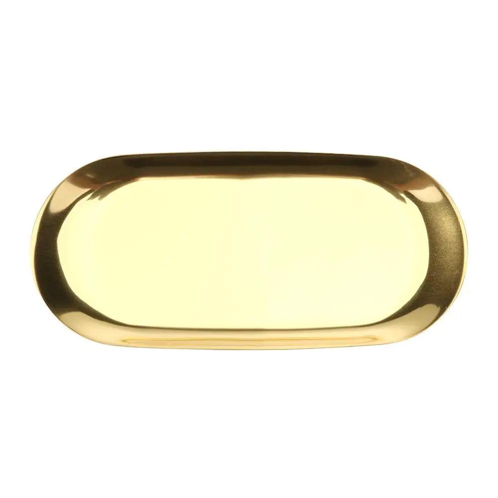 Золотая обеденная тарелка в скандинавском стиле десертная из нержавеющей стали