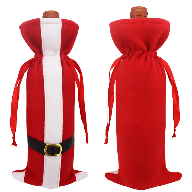 Рождественский набор для украшения винной бутылки чехол с Санта Клаусом и оленем