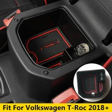 Armrest Storage Multi-grid Pallet Container Phone Case Box Cover Accessories For VW Volkswagen T-Roc T Roc 2018 2019 2020 2021