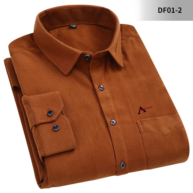 New men's corduroy shirt 2020 Autumn Long-Sleeved Camisa Social Masculina Casual Slim Fit Men Shirt Blouse Colcci Aramy