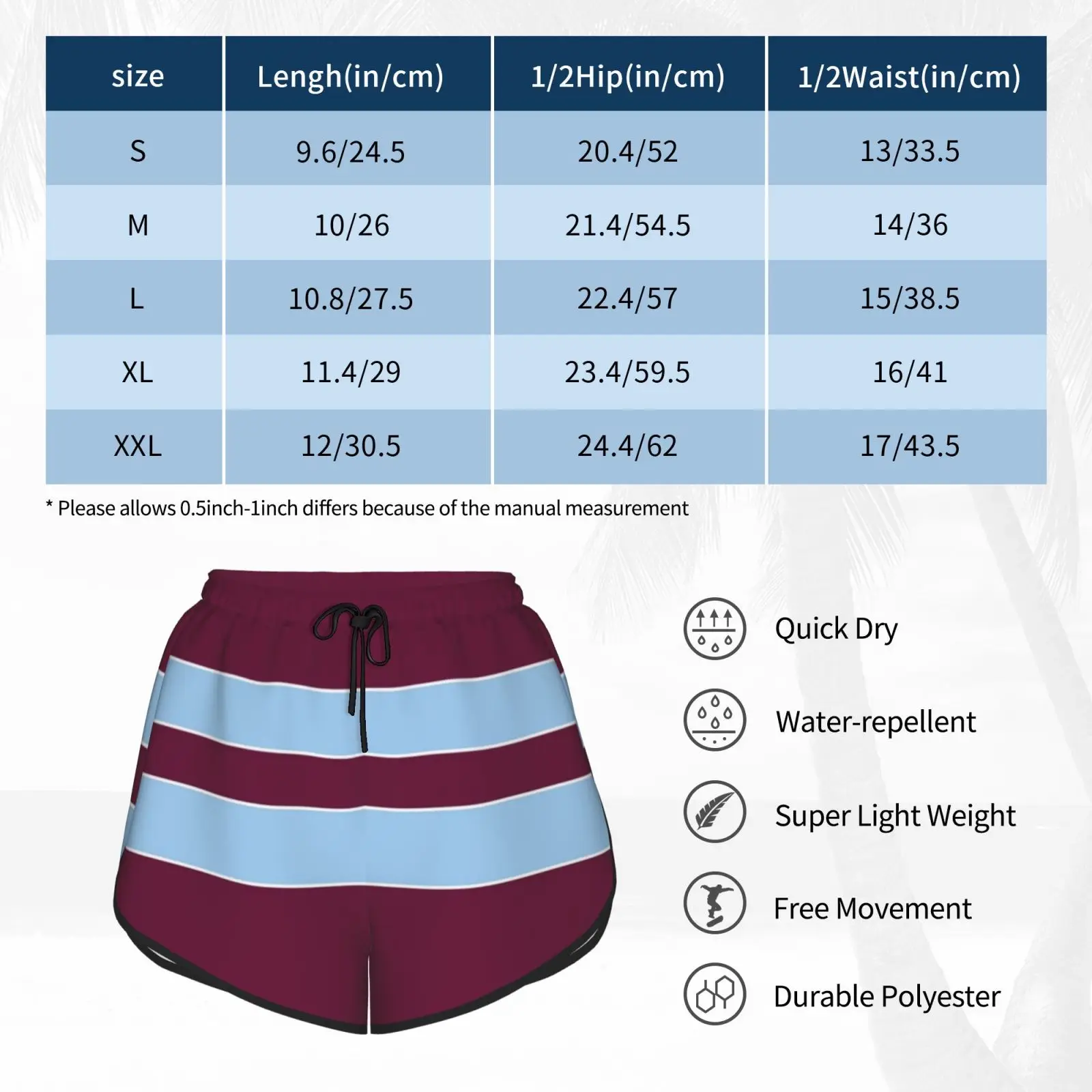 

Retro 1985 Claret And Blue Home Bars Swim Shorts Women Beach Shorts Avvillans The Villa