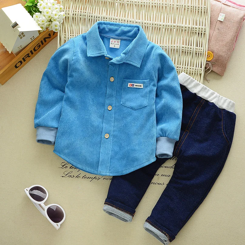 Style 11-Blue IENENS/комплект детской одежды из 2 предметов для маленьких мальчиков рубашка для маленьких мальчиков+ штаны, костюмы комплект одежды с галстуком-бабочкой для малышей, спортивные костюмы - Цвет: Style 11-Blue