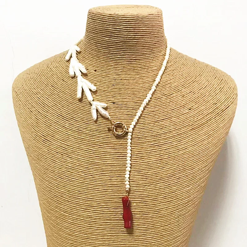 Ожерелье в стиле барокко с подвеской из пресноводного жемчуга | Украшения и