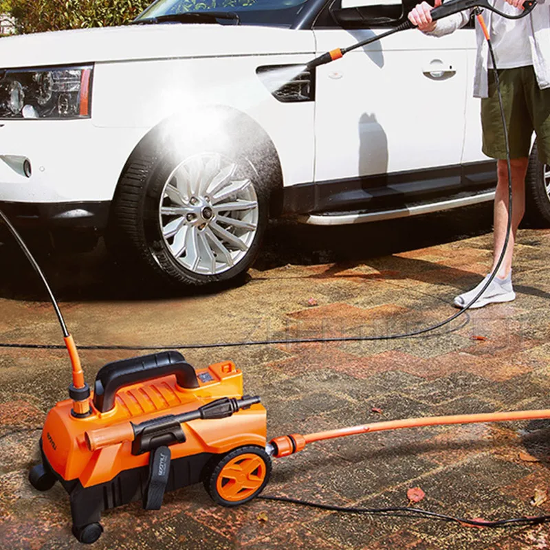 

High Pressure Washer Four-wheel Horizontal 1400W High Pressure Car Washer Home Use 220V High-power Washing Machine Cleaning Tool