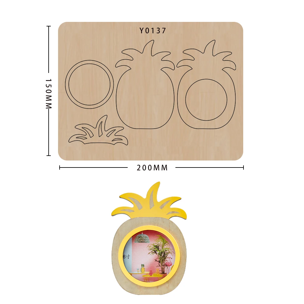 

New Design Die Cut For 2021 Diy Pineapple Scrapbooking Avatar Frame Photo Frame Suitable For Sizzix Big Shot Machines