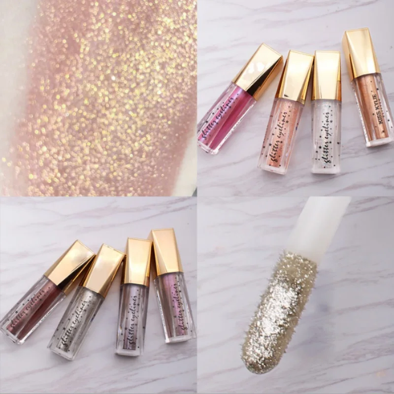 Новинка яркие тени для век великолепные металлические блестки легкие в