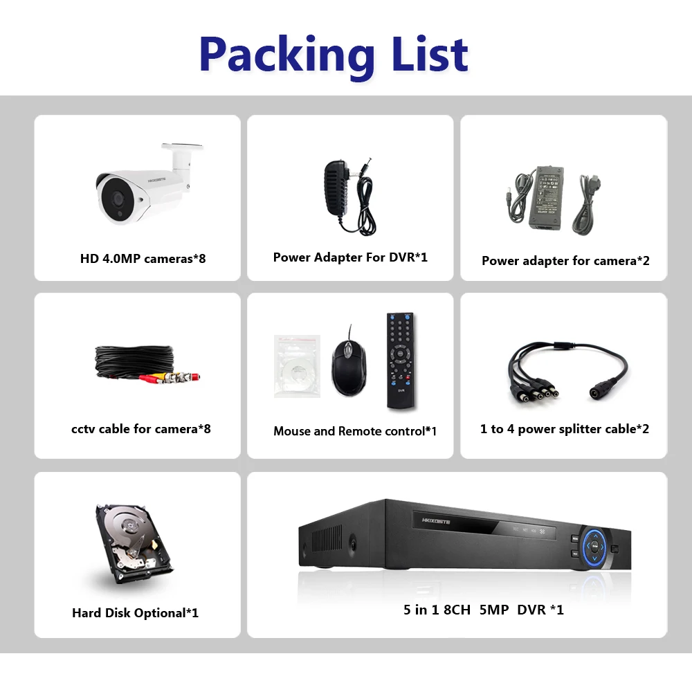 Камера видеонаблюдения 4 МП 8 каналов AHD 5 0 | Безопасность и защита