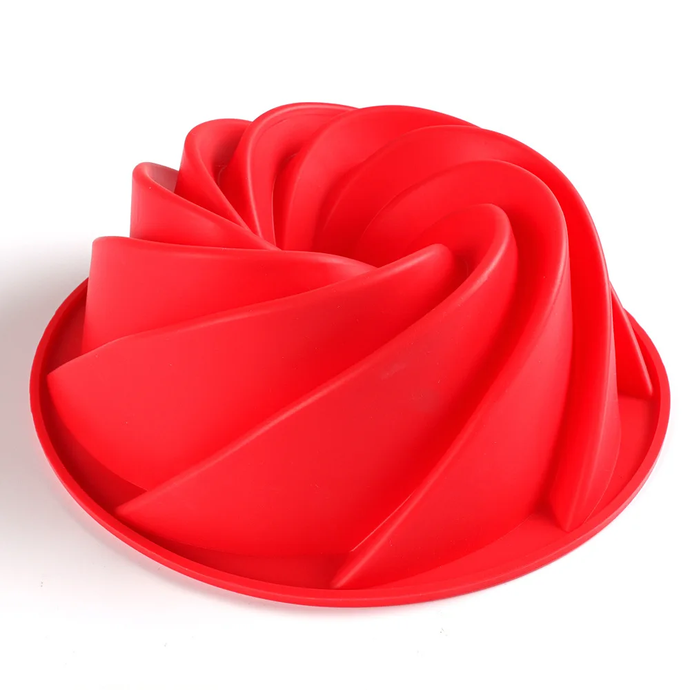 1 шт. большая форма в форме спирали пищевой силикон для торта сковорода 3D с