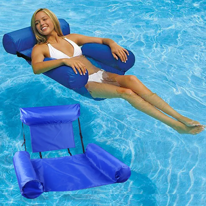 Inflatable Floating Row Backrest Air Mattresses Bed Beach Pool Water Sports Lounger Float Chair Bouee Gonflable Piscine Hammock