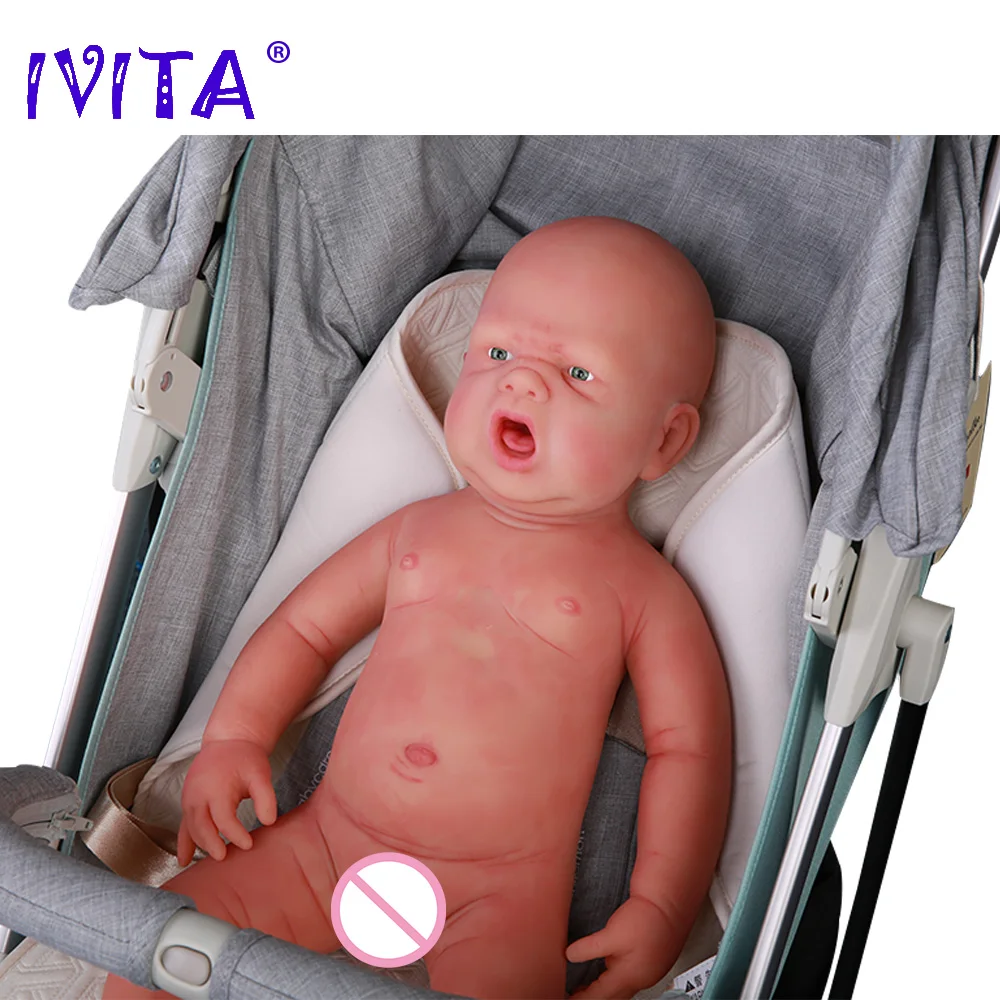 IVITA WG1807, 57 см, 5900 г, полностью силиконовые детские куклы, Плачущие девушки, Глаза открываются, реалистичные, Boneca, живые детские игрушки, могут принимать соски