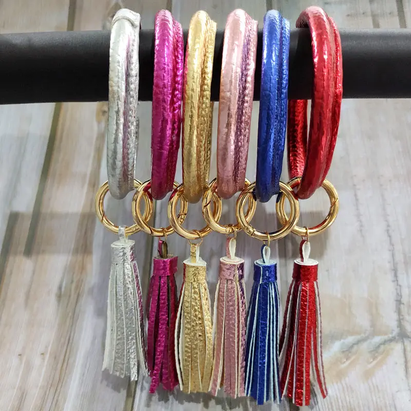 JJFOUCS PU кожаный круглый браслет брелок под заказ Круглый милый того же цвета