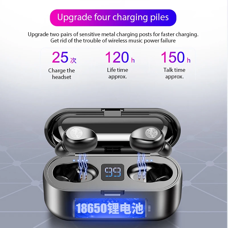 Новые мини смарт сенсорные Bluetooth наушники 5 0 8D беспроводные стерео 2000 MAh зарядный