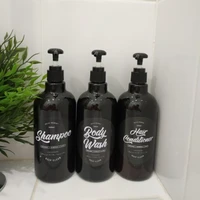 3 in 1 set 500ml soap dispenser bathroom body wash hair conditioner shampoo bottle home plastic liquid storage sub bottle