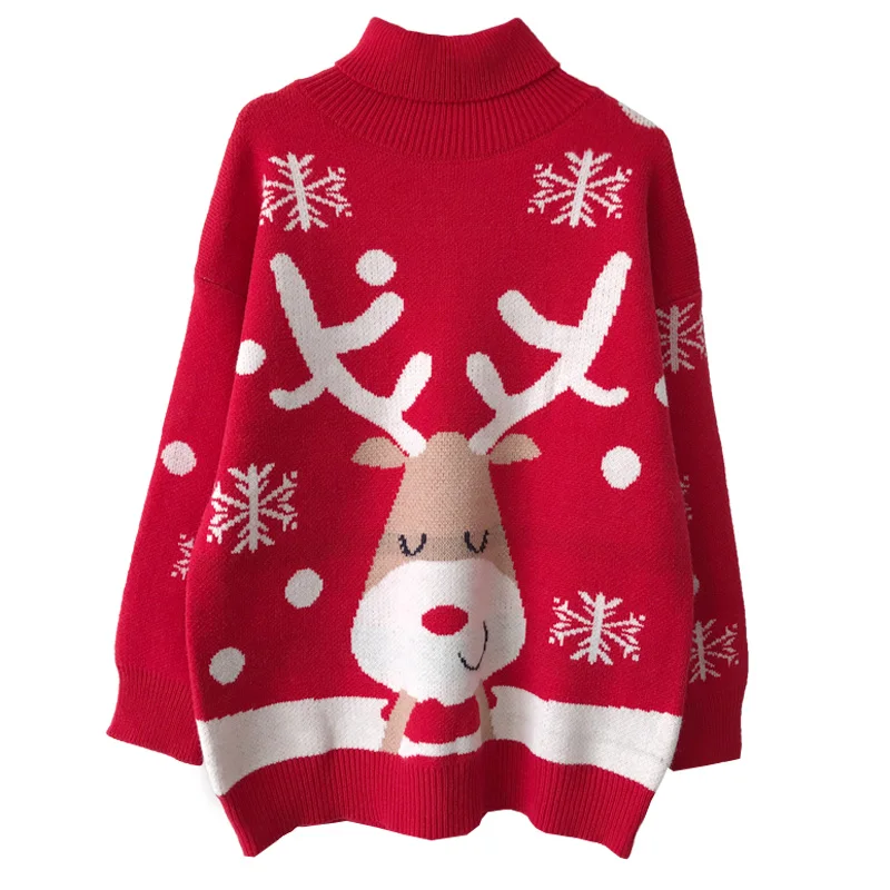 

Control to film benmingnian elk Christmas sweater female red autumn winter thick languid is lazy sweater coat