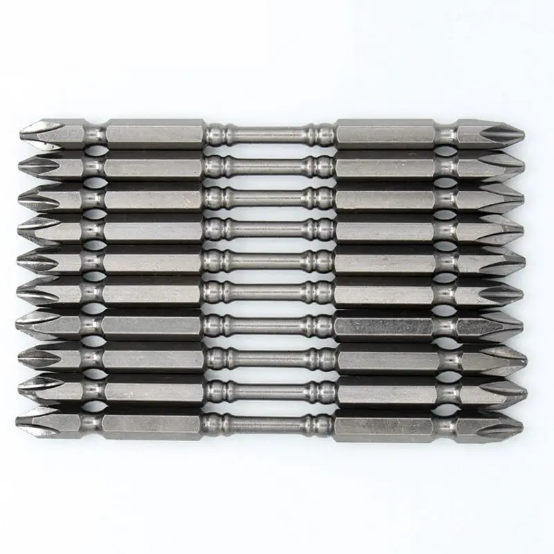 

PH2 1/4 inch Hardness Magnetic 110MM Cross Head Screwdriver Bit Extended Length Double Head Electric Screwdriver Phillips Screw