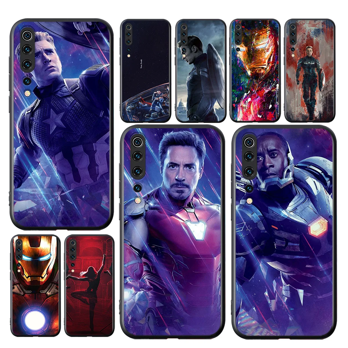 

Phone Case For Xiaomi Mi 11i 11 10T 10i 9T 9 A3 8 Note 10 Ultra Lite Pro 5G CC9 SE Avengers super hero cool Black Soft Cover