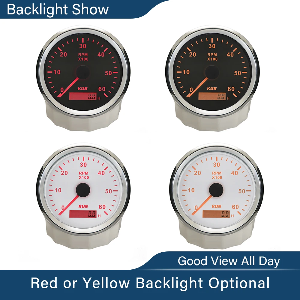 Водонепроницаемый KUS Морской Тахометр для автомобиля грузовика лодки тахометр с