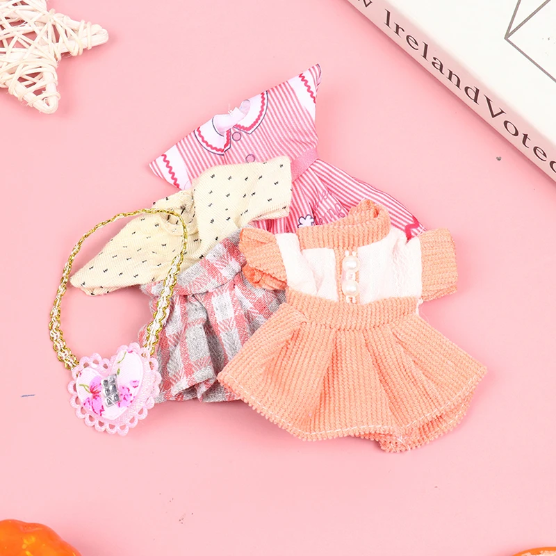

1:12 Doll Clothes Outfit Dollhouse Doll Skirt Suit 6 Inch Doll Multicolor Dress Doll Accessories