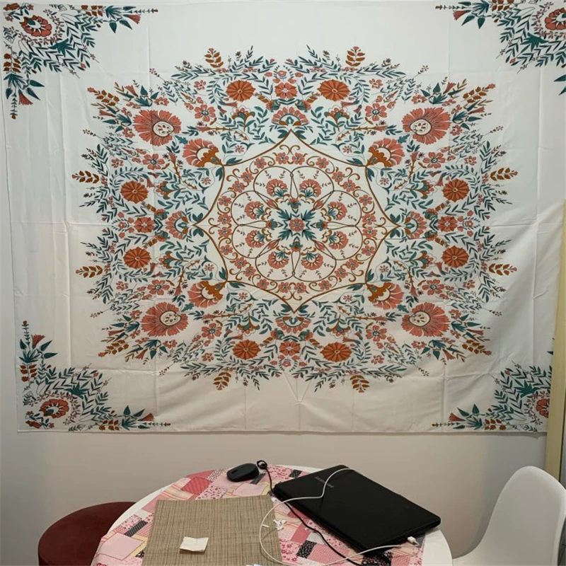 Настенный гобелен в стиле хиппи индийский цветочный богемный декор подвесные