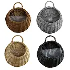 Настенная Корзина для цветов, плетеная корзина из ротанга