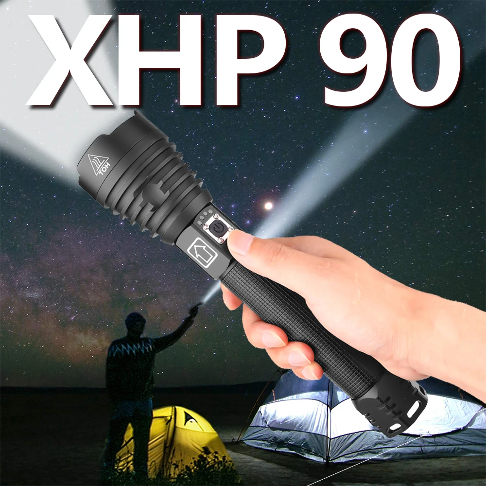 Мощный светодиодный фонарик XHP50 XHP70.2 XHP90 перезаряжаемый фонарь супер