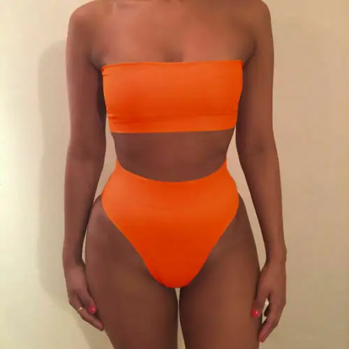 

2020 Summer Women Bikini Set Push-up Bra High Waist Swimsuit Swimwear Beachwear Bathing Suit