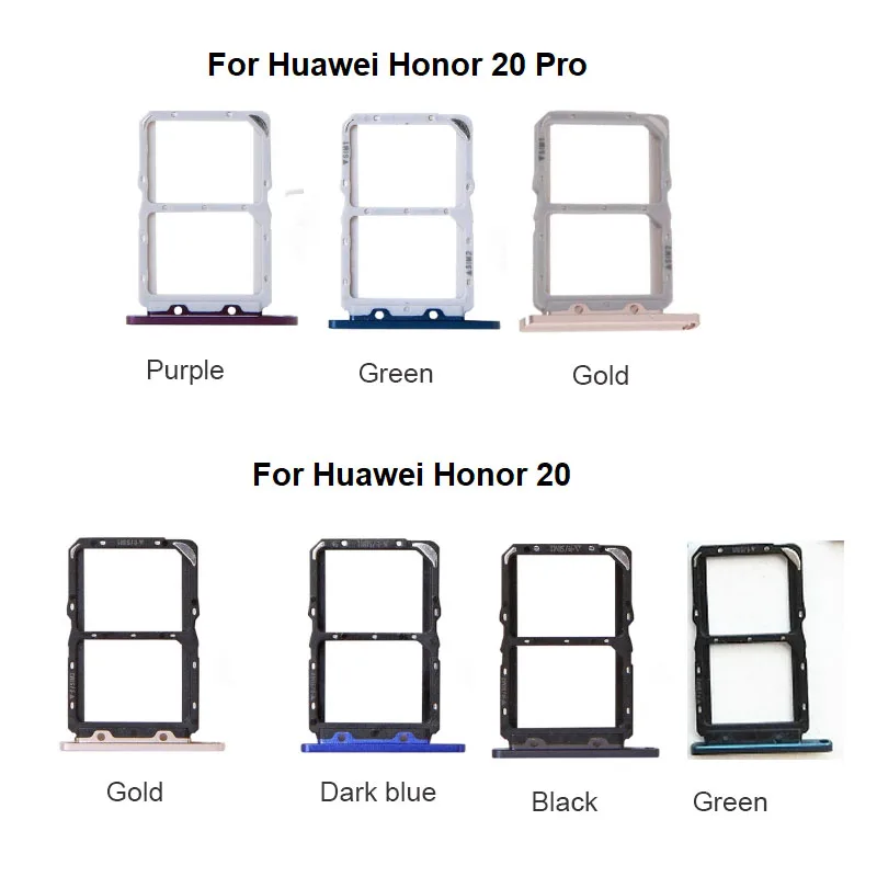 

New For Huawei Honor 20 Pro Sim Card Tray Slot Holder Socket Adapter Connector For Huawei Nova 5T Repair Parts Replacement