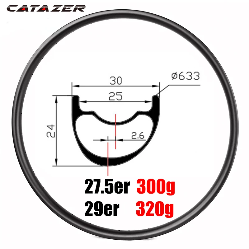 

Toray T800 27.5er 29er MTB XC 30x24mm Asymmetric Mountain Bike Tubeless Carbon Rim for Carbon Cross Country Wheels