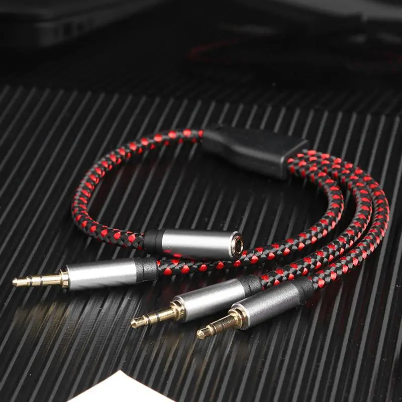 

Headphone Audio Splitter Extension Cable Practical 3-way Splitter Audio Adapter