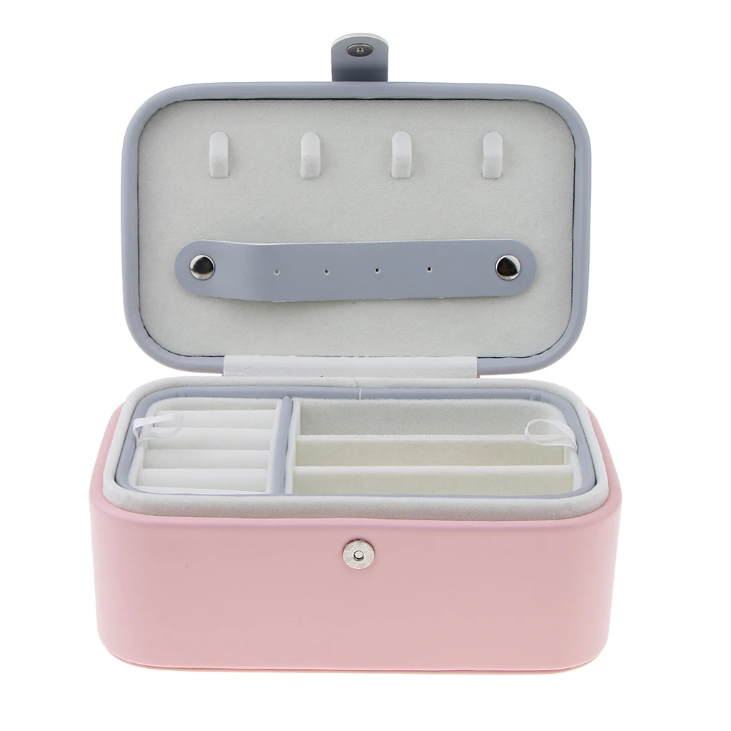 

Multi-layer Cute Luxury PU Leather Portable Jewelry Storage Display Case Box