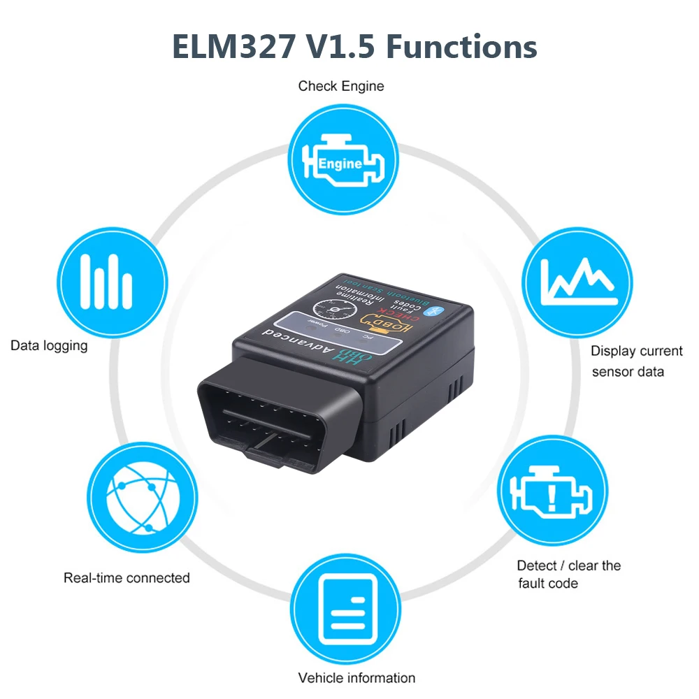 Elm327 Bluetooth Obd2 V1.5 2 автомобильный диагностический инструмент мини Elm 327 в 1 5 Obd-сканер