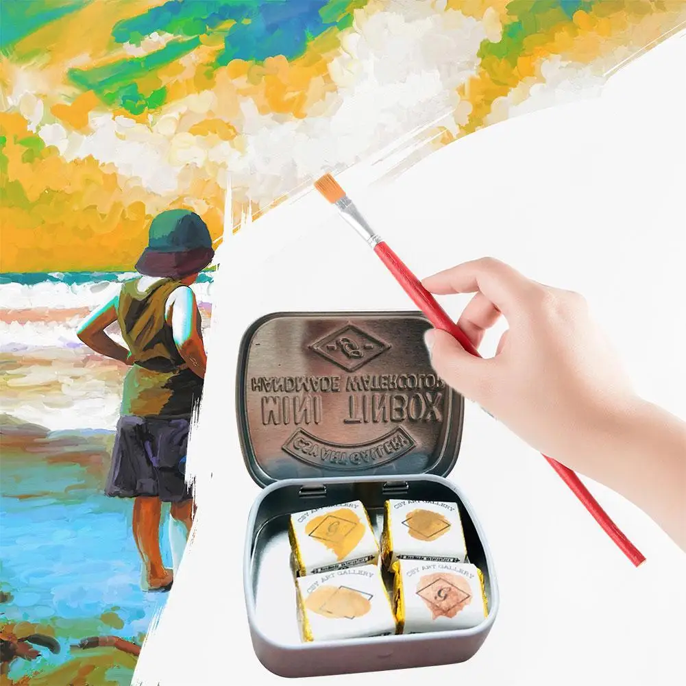 

Handmade Mineral Watercolor Paint Half Pans Size Sketching Painting Art Calligraphy Professional Supplies Acuarelas Drawing B0A1