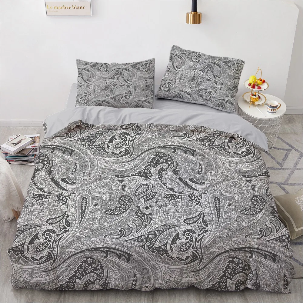 

3D Vintage Comforther Cases Custom Design Paisley Quilt Cover Sets Pillow Cover King Queen Super King Twin Size Camel Bedclothes