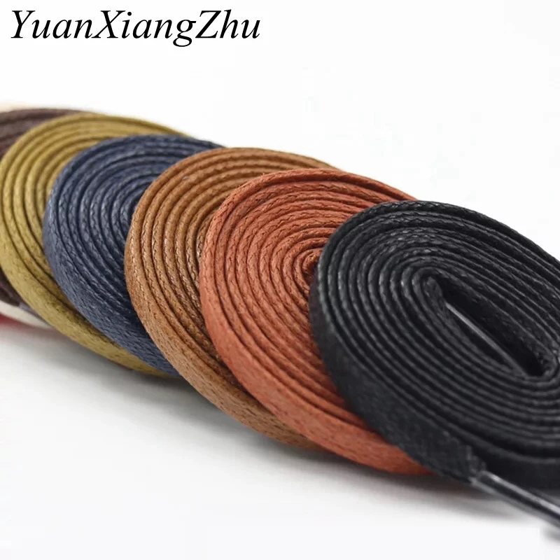 1 Pair Waxed Shoelaces Leather Waterproof Flat Shoe Laces Unisex Boots Shoelace Length 60 80 100 120 140 160 180CM P3