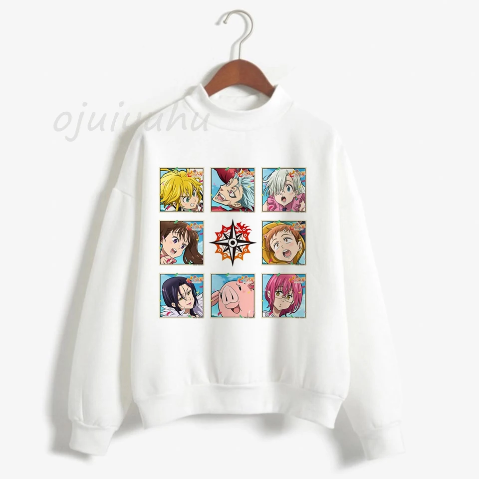 

Толстовки унисекс в виде семи смертных грехов, топы для мужчин и женщин, кавайная теплая мультяшная толстовка с графическим рисунком, популярная японская аниме Мода с капюшоном для мужчин