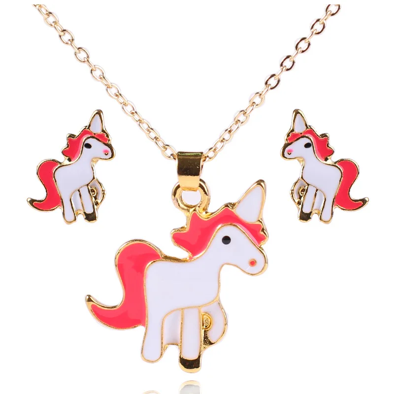 Ожерелье с милым единорогом Модная бижутерия мультяшной лошадью аксессуары для