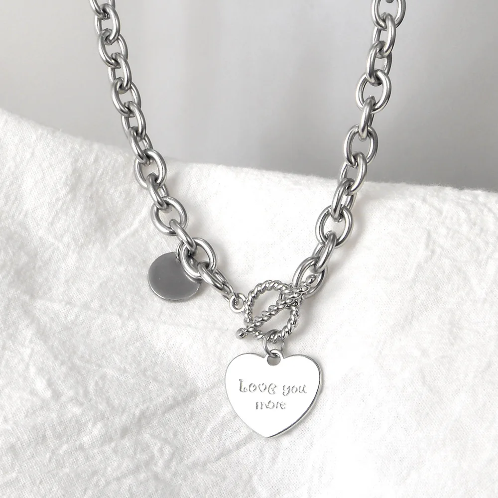 Модное короткое ожерелье love из нержавеющей стали цепочка до ключиц iLOVE