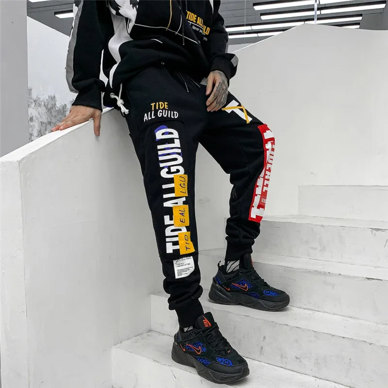 Брюки-султанки мужские с эластичным поясом Модные свободные хлопковые штаны