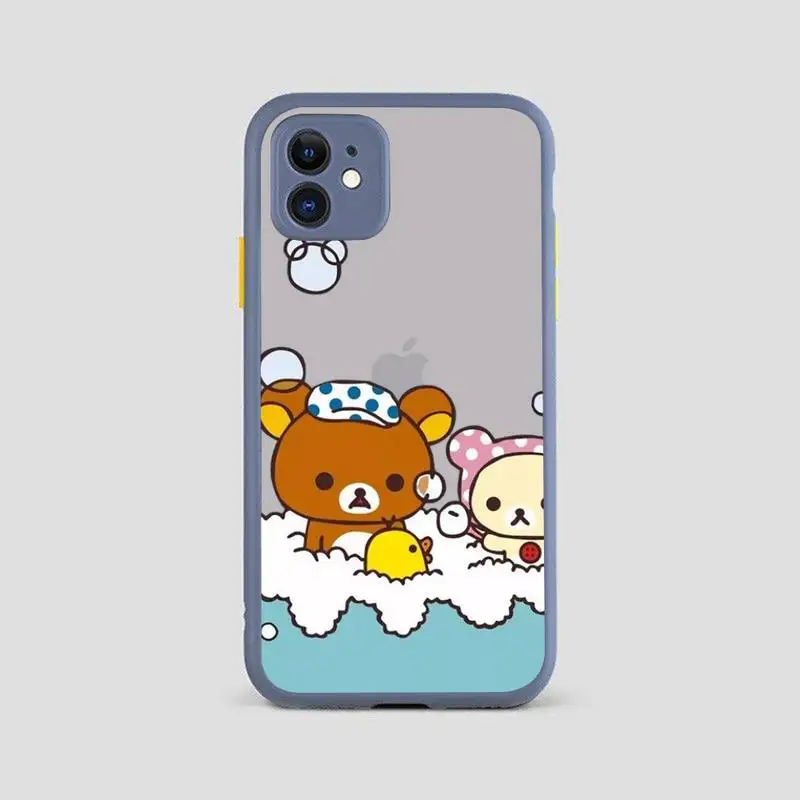 Симпатичный чехол rilakkuma для телефона iPhone X XR XS 7 8 Plus 11 12 pro MAX прозрачный матовый